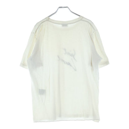 Saint Laurent Paris Signature Logo Print Crew Neck Short Sleeve T-Shirt White — view 2