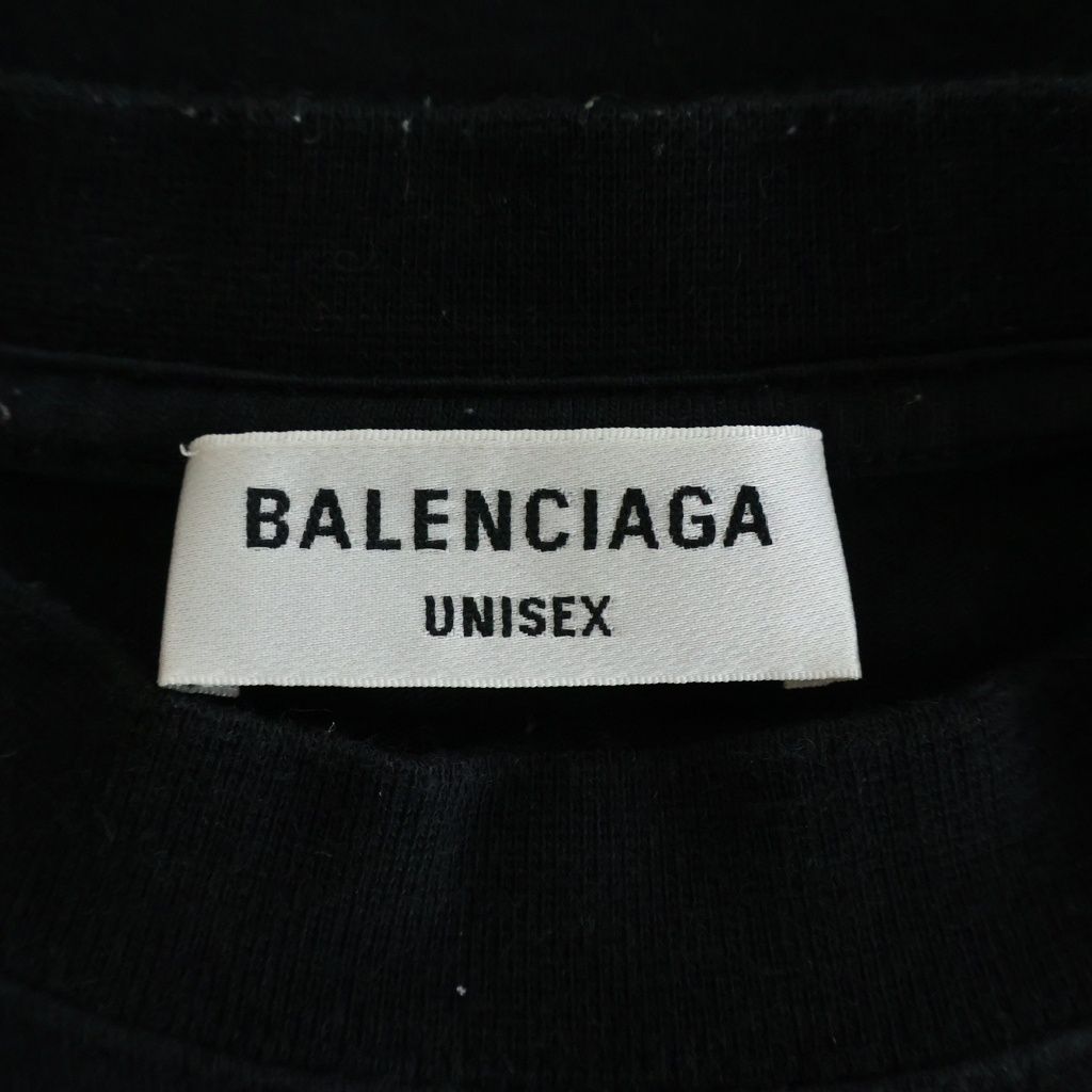Balenciaga BB Logo Rhinestone Decoration Crew Neck Short Sleeve T-Shirt Black — view 6