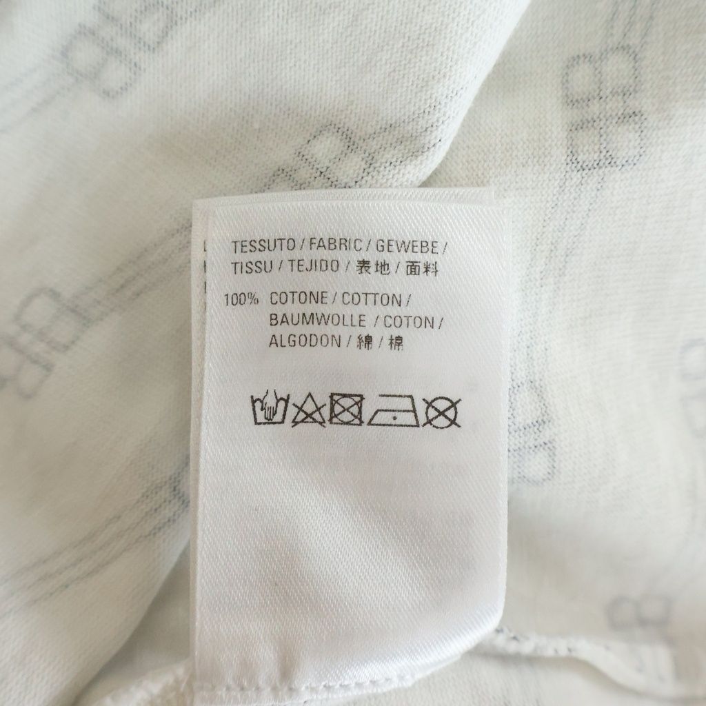 Balenciaga BB Logo All Over Pattern Crew Neck Short Sleeve T-Shirt White — view 7