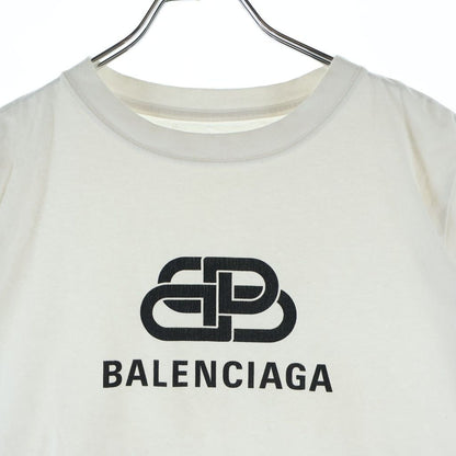 Balenciaga BB Logo Print Crew Neck Short Sleeve T-Shirt White — view 3