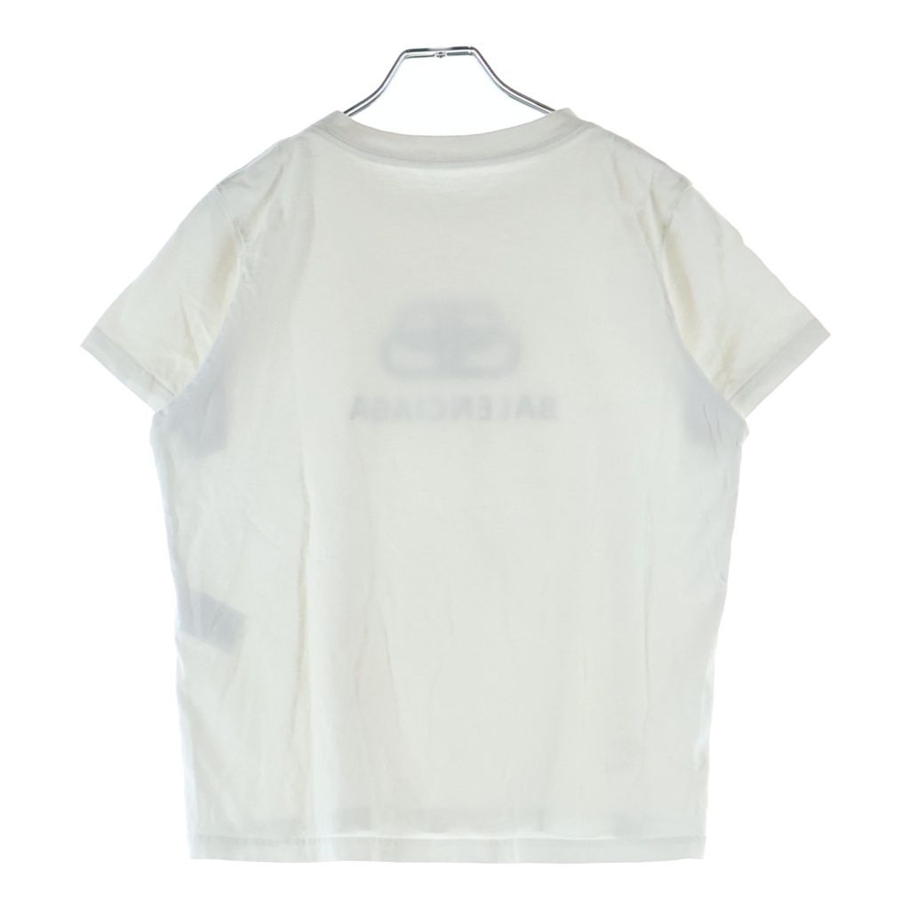 Balenciaga BB Logo Print Crew Neck Short Sleeve T-Shirt White — view 2