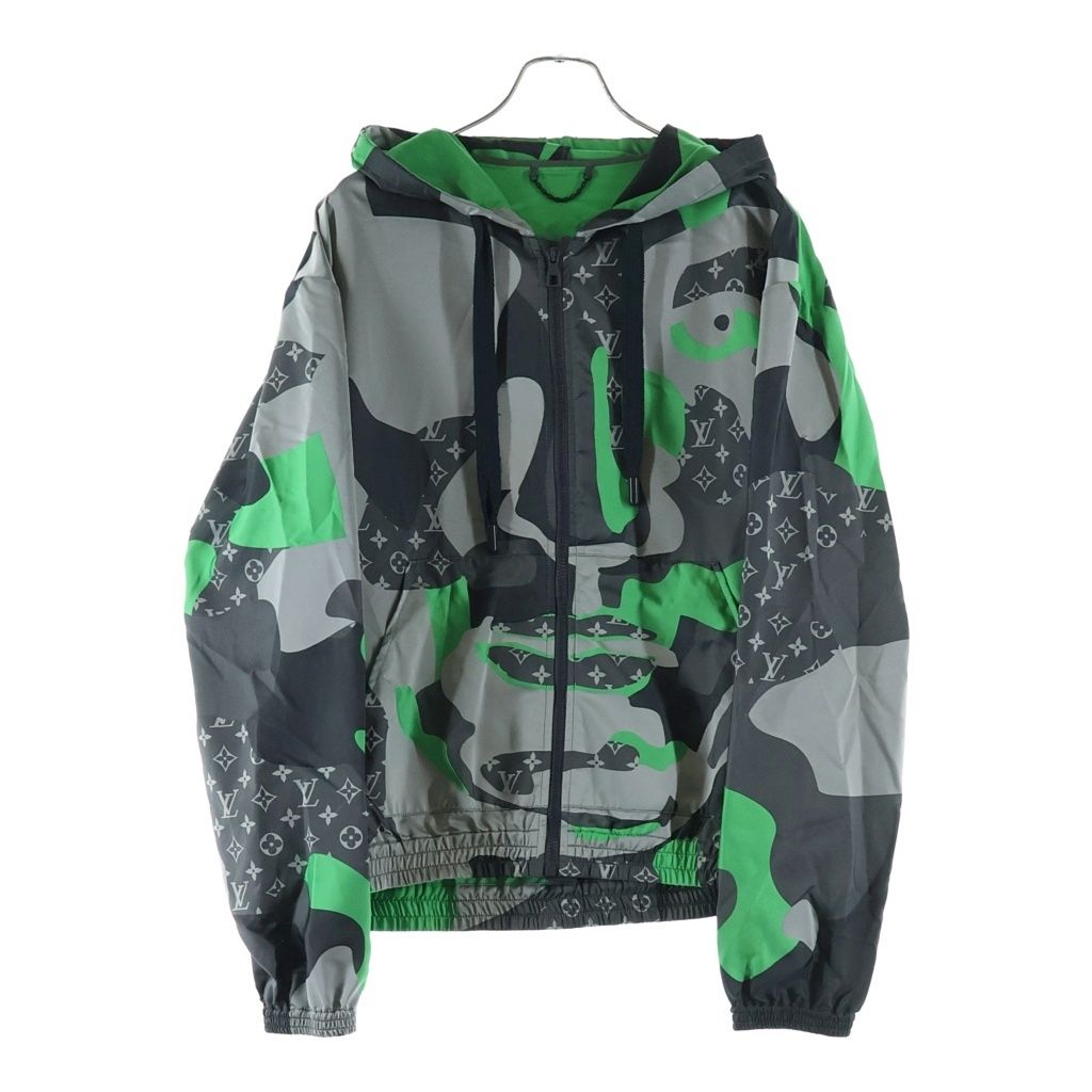 Louis Vuitton Patchwork Print Jacket Nylon Axe Gray Green