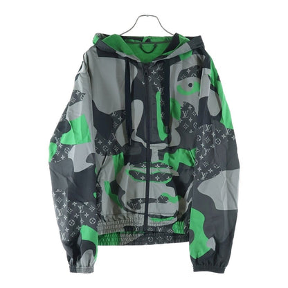 Louis Vuitton Patchwork Print Jacket Nylon Axe Gray Green