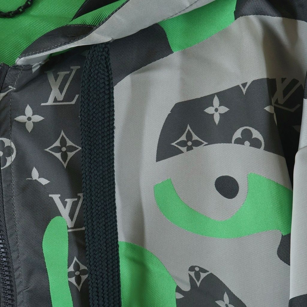 Louis Vuitton Patchwork Print Jacket Nylon Axe Gray Green — view 4