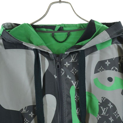 Louis Vuitton Patchwork Print Jacket Nylon Axe Gray Green — view 3