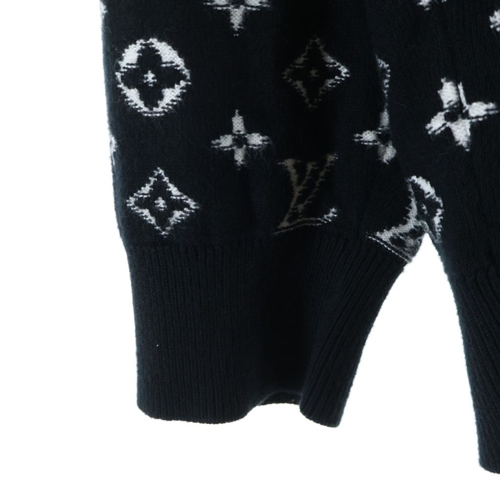 Louis Vuitton Gradient Monogram Knit Sweater Uso Black — view 5