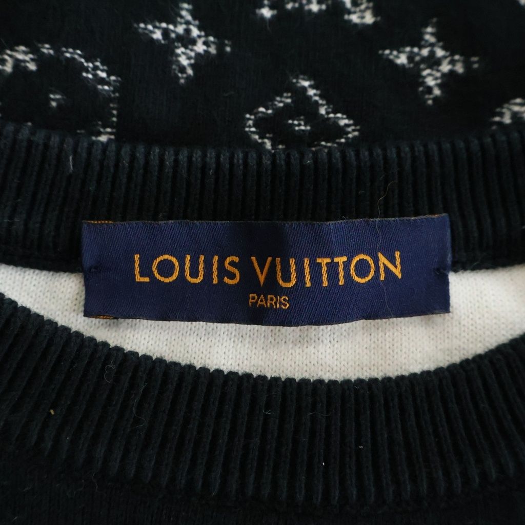 Louis Vuitton Gradient Monogram Knit Sweater Uso Black — view 6