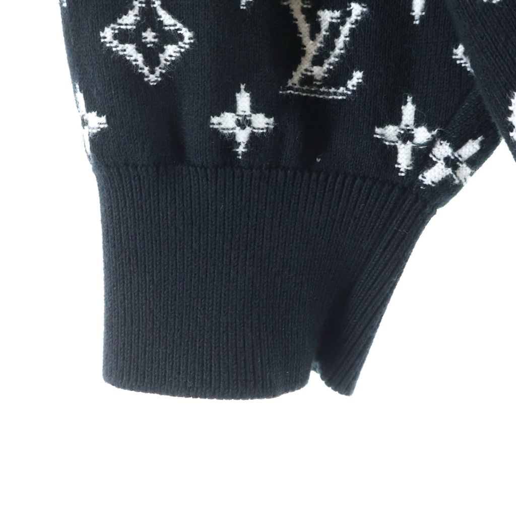 Louis Vuitton Gradient Monogram Knit Hoodie Uso Black — view 5