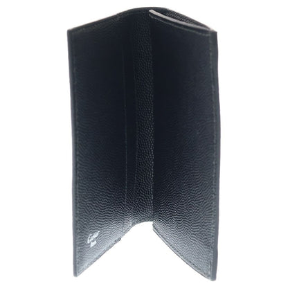 Cartier Santos de Cartier Logo Plate Bifold Card Case Black Gray Leather — view 4