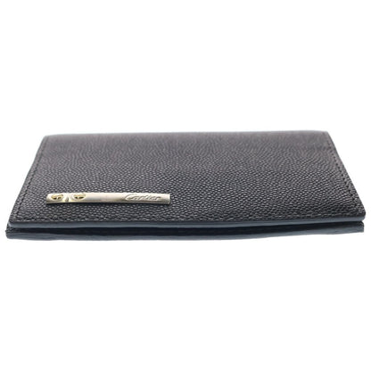 Cartier Santos de Cartier Logo Plate Bifold Card Case Black Gray Leather — view 5