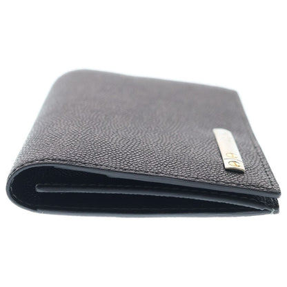 Cartier Santos de Cartier Logo Plate Bifold Card Case Black Gray Leather — view 3