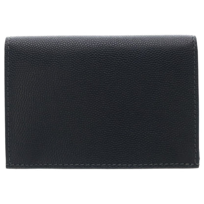 Cartier Santos de Cartier Logo Plate Bifold Card Case Black Gray Leather — view 2