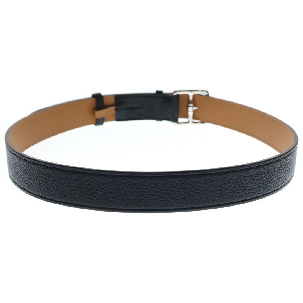 Hermes Etriviere Leather Belt Black Silver — view 2