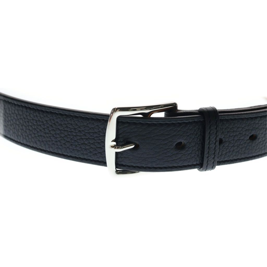 Hermes Etriviere Leather Belt Black Silver — view 4