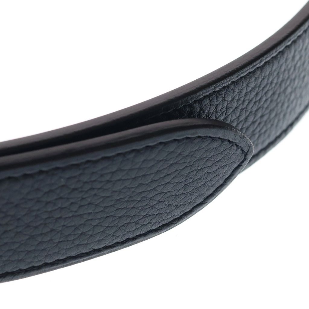 Hermes Etriviere Leather Belt Black Silver — view 5