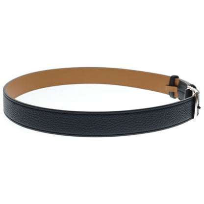 Hermes Etriviere Leather Belt Black Silver — view 3