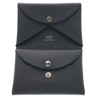 Hermes Calvi Duo Veau Epsom Ardoise Coin Case Gray — view 4