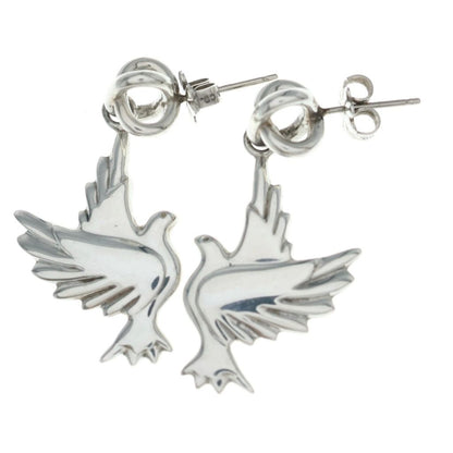 Tiffany & Co Pigeon Cross Earrings 925 Sterling Silver