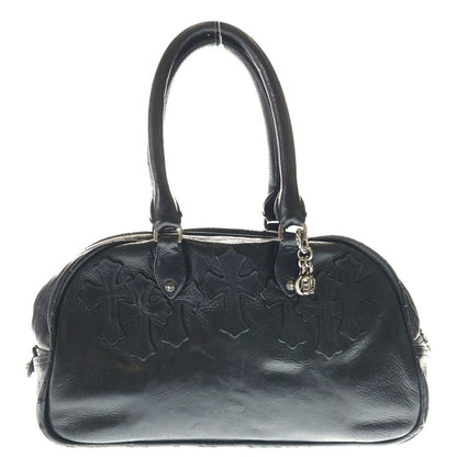 Chrome Hearts Gym MD Small Gym Bag Leather Cross Patch Vintage Handbag Black