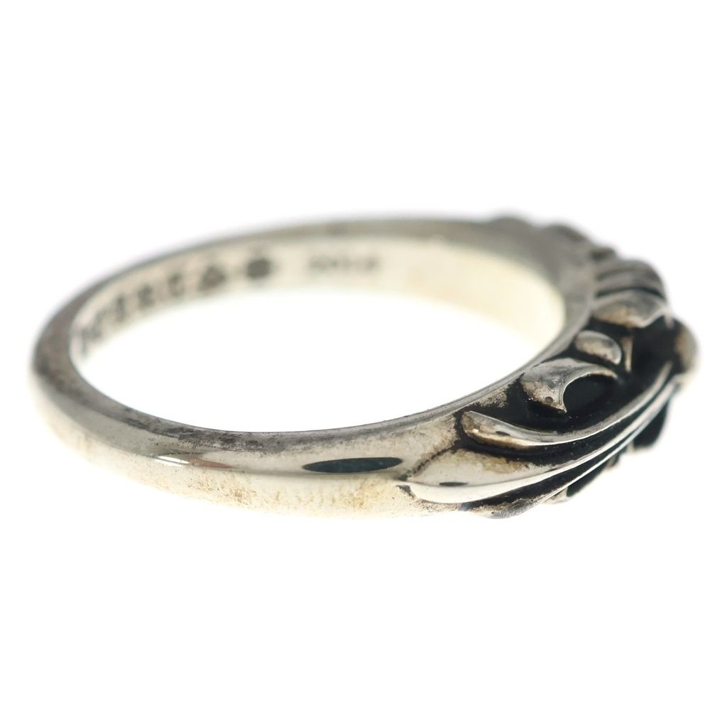 Chrome Hearts Baby Classic Floral Black Sling Silver Ring — view 3