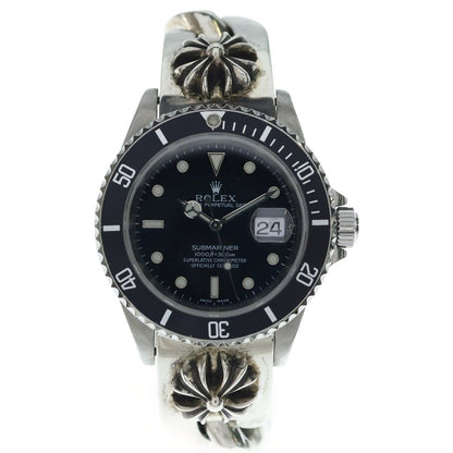 Rolex CH Cross Motif Watch Band Submariner Silver