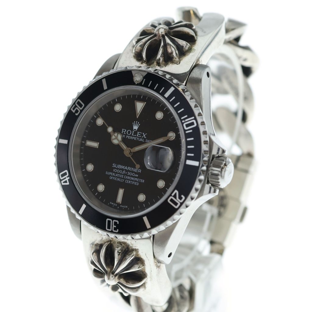 Rolex CH Cross Motif Watch Band Submariner Silver — view 4