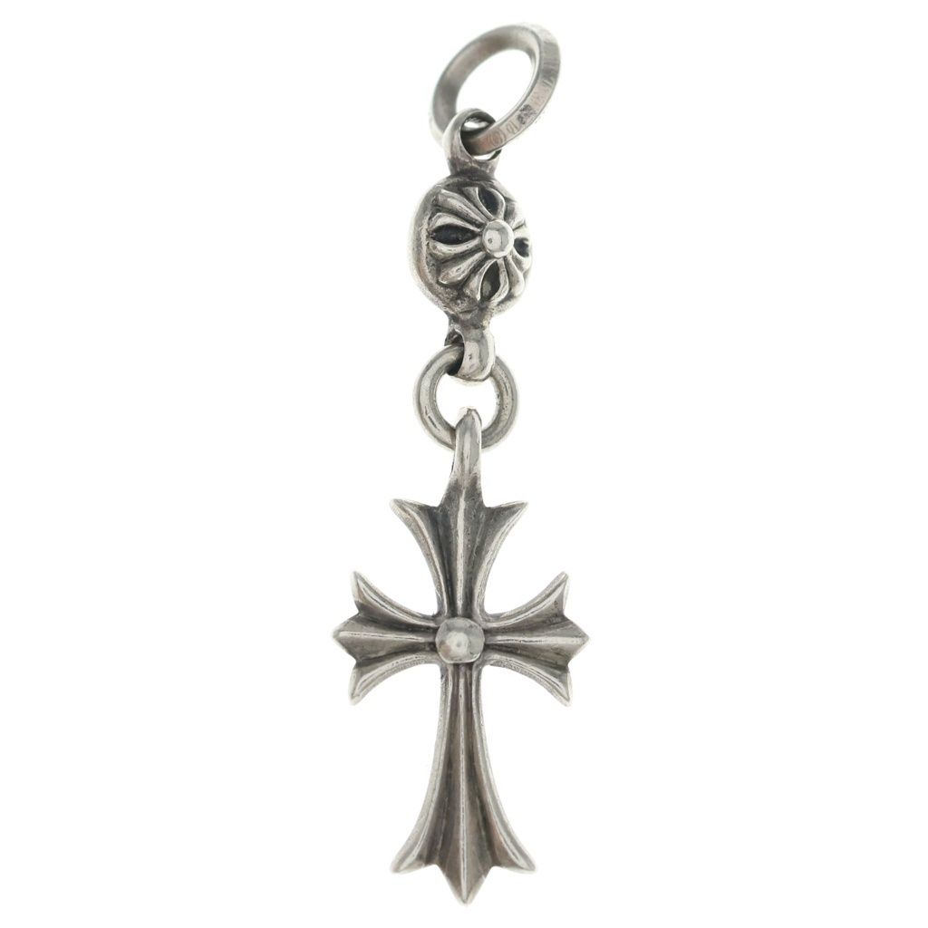 Chrome Hearts Tny CH Crs 1 Ball Tiny CH Cross Charm Pendant Silver