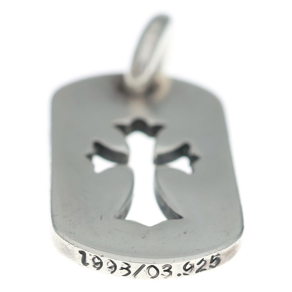 Chrome Hearts D Tag Sml CO Crs Cutout Cross Dog Tag Small Pendant Silver — view 5