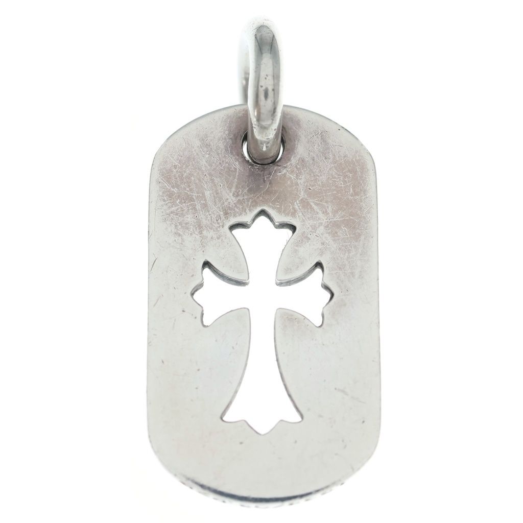 Chrome Hearts D Tag Sml CO Crs Cutout Cross Dog Tag Small Pendant Silver — view 2