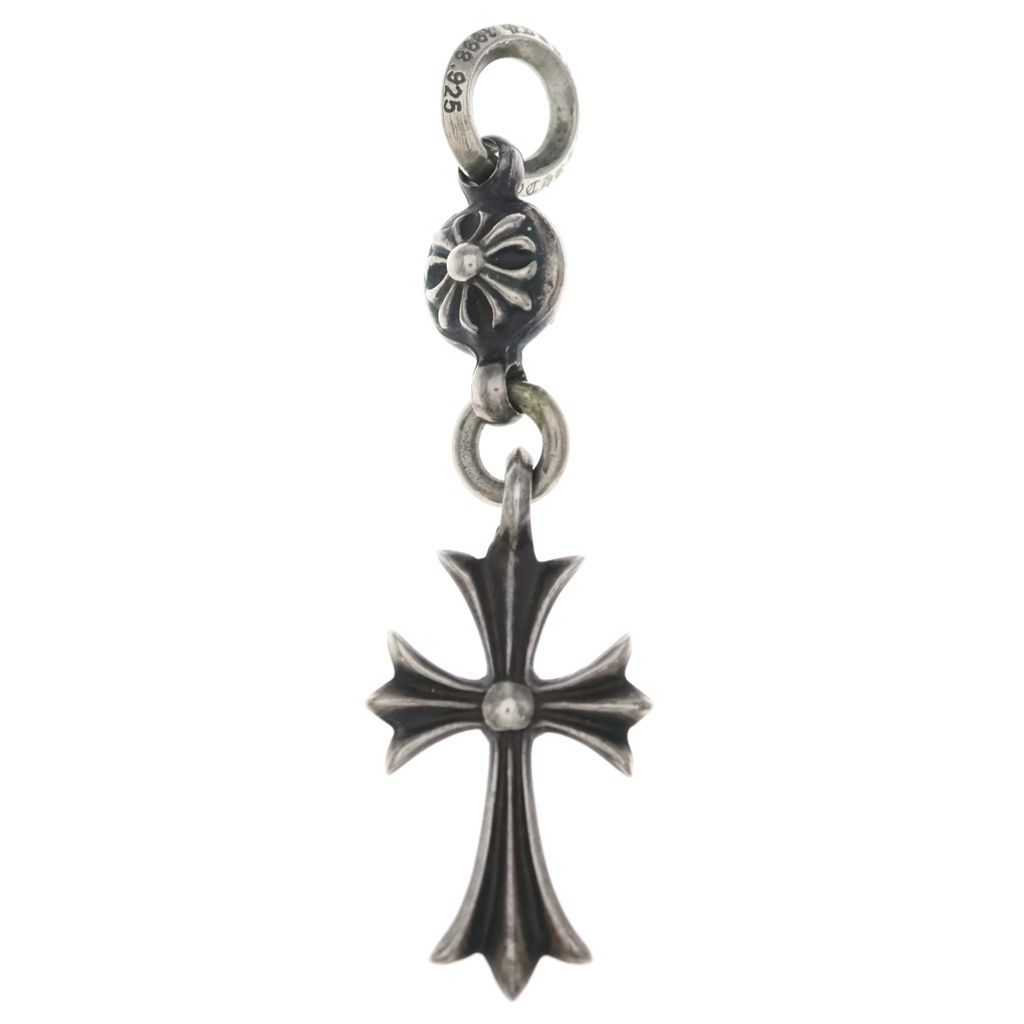 Chrome Hearts Tny CH Crs 1 Ball Tiny CH Cross Charm Pendant Silver