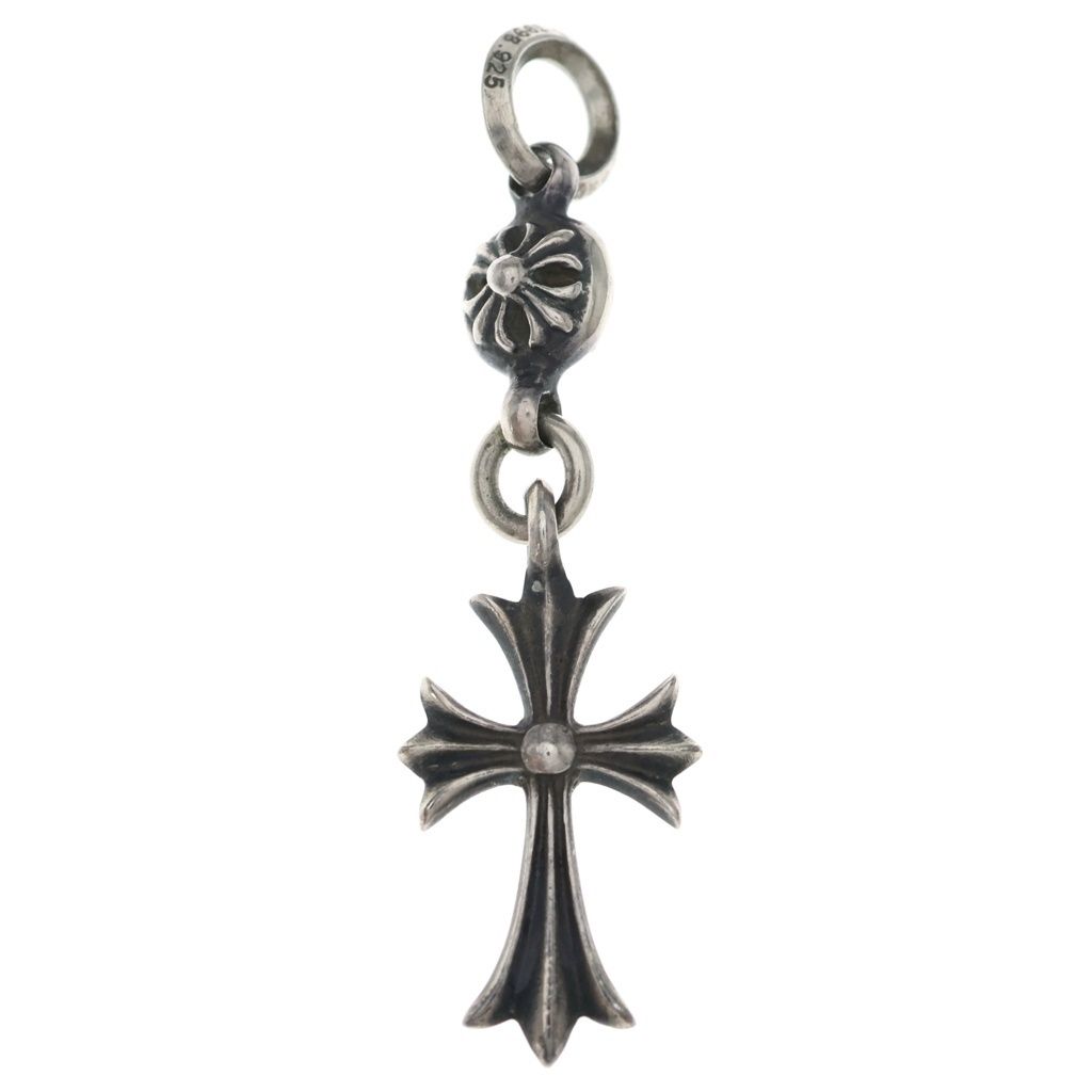 Chrome Hearts Tny CH Crs 1 Ball Tiny CH Cross Charm Pendant Silver — view 2
