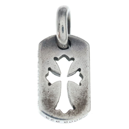 Chrome Hearts DT Tny CO Crs Tiny Cutout Cross Dog Tag Charm Pendant Silver — view 2