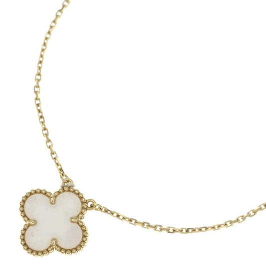 Van Cleef & Arpels Vintage Alhambra Mother of Pearl Pendant Chain Gold