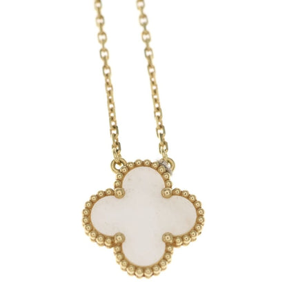 Van Cleef & Arpels Vintage Alhambra Mother of Pearl Pendant Chain Gold — view 3