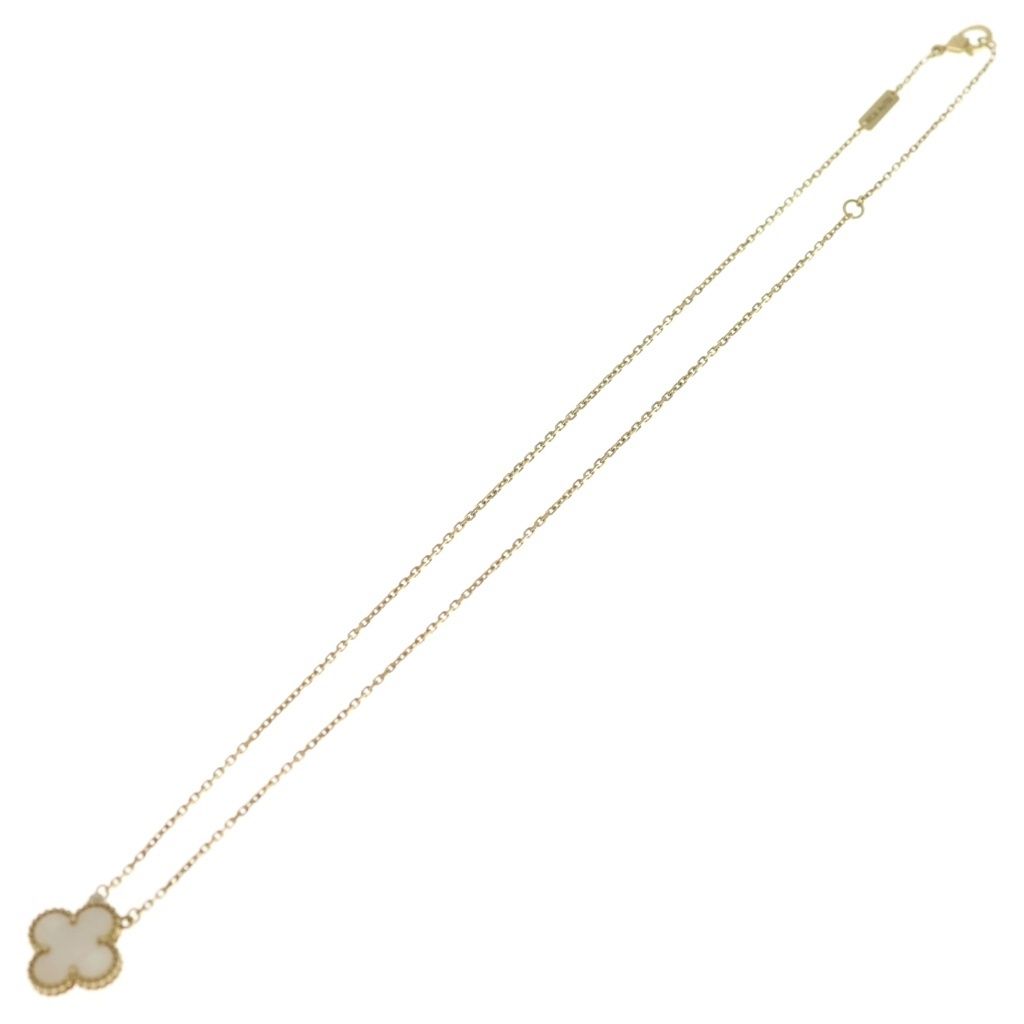 Van Cleef & Arpels Vintage Alhambra Mother of Pearl Pendant Chain Gold — view 2
