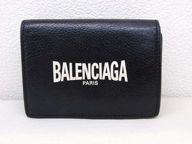 Balenciaga Compact Wallet Black Leather
