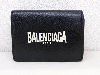 Balenciaga Compact Wallet Black Leather