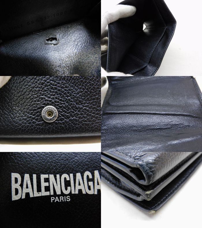 Balenciaga Compact Wallet Black Leather — view 7