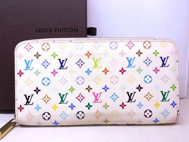 Louis Vuitton Wallet Zippy Monogram Multicolor Blanc White