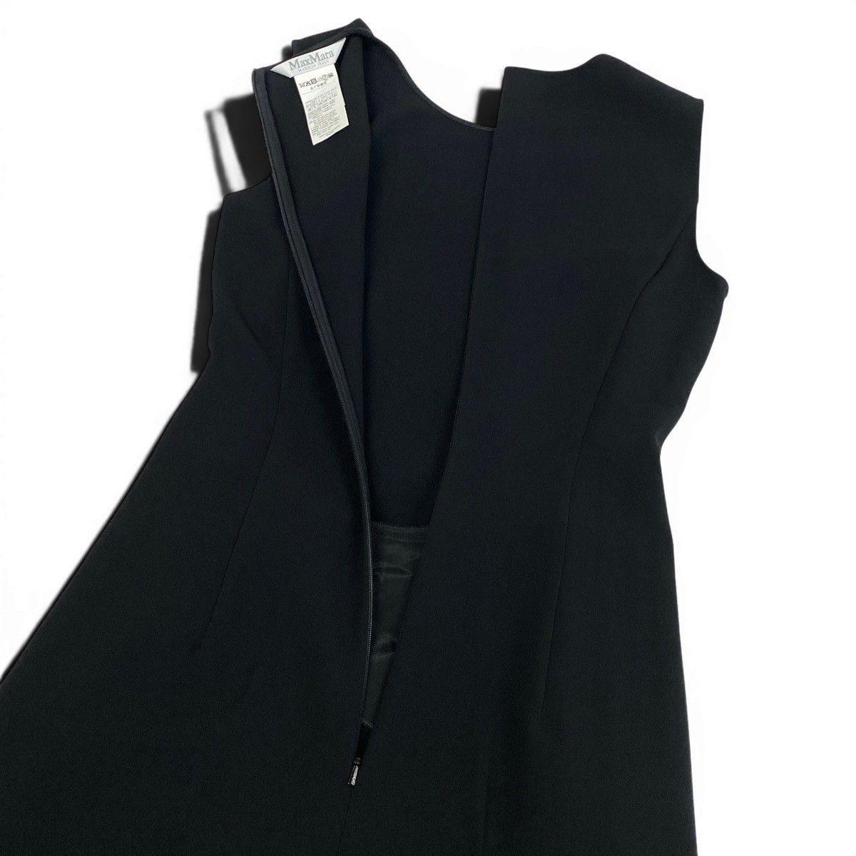 Max Mara Silk Contrast All in One Sleeveless Stretch 40 Black Dress — view 4