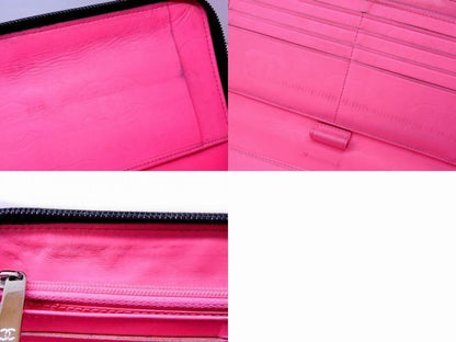 Chanel Cambon Line Wallet Lambskin Black Quilted CC Logo Zip Around — view 4