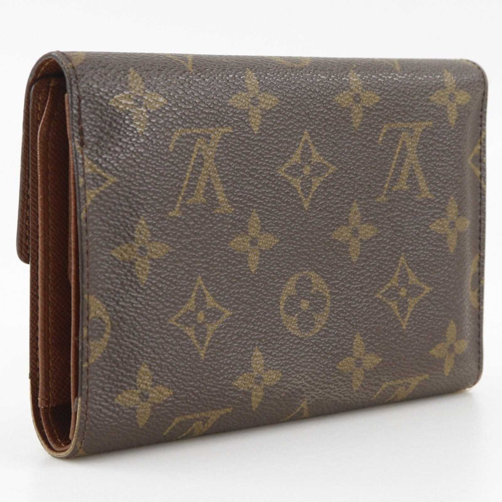 Louis Vuitton Porte Tresor Etuis Papier Monogram Canvas Brown Trifold Wallet — view 3