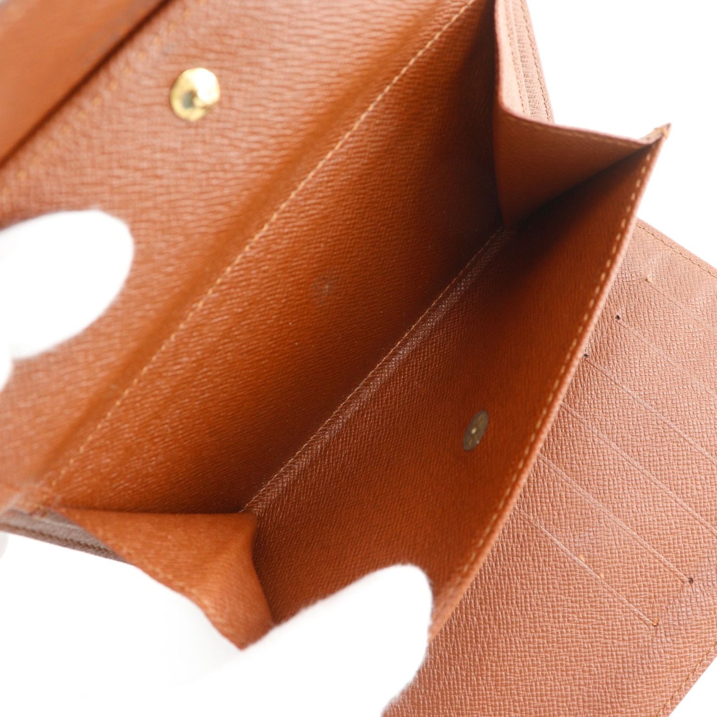 Louis Vuitton Porte Tresor Etuis Papier Monogram Canvas Brown Trifold Wallet — view 7