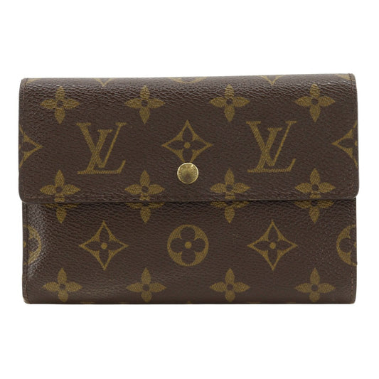 Louis Vuitton Porte Tresor Etuis Papier Monogram Canvas Brown Trifold Wallet