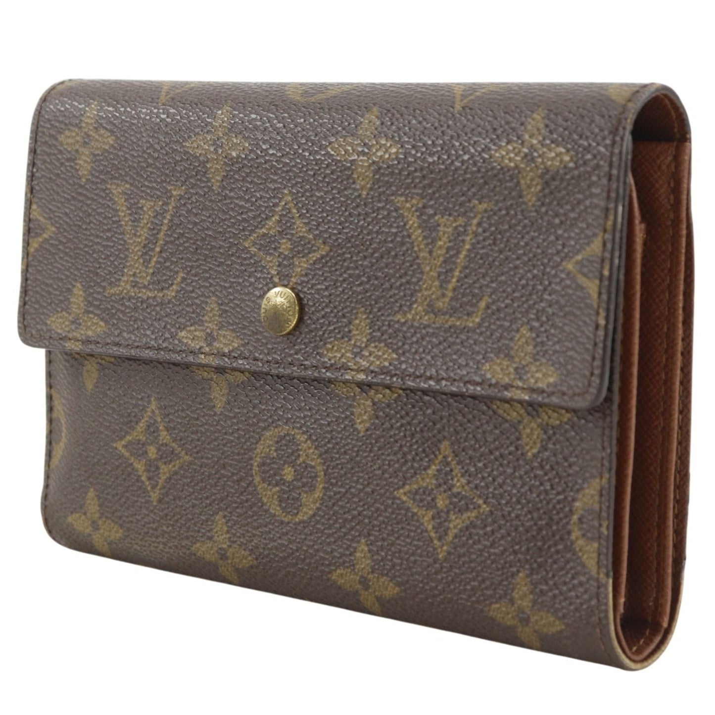 Louis Vuitton Porte Tresor Etuis Papier Monogram Canvas Brown Trifold Wallet — view 2