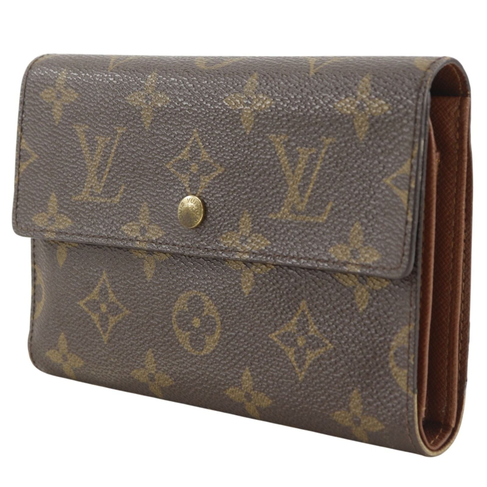 Louis Vuitton Porte Tresor Etuis Papier Monogram Canvas Brown Trifold Wallet — view 2