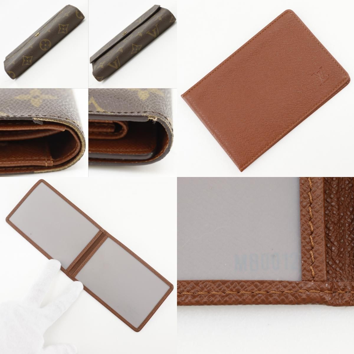Louis Vuitton Porte Tresor Etuis Papier Monogram Canvas Brown Trifold Wallet — view 9