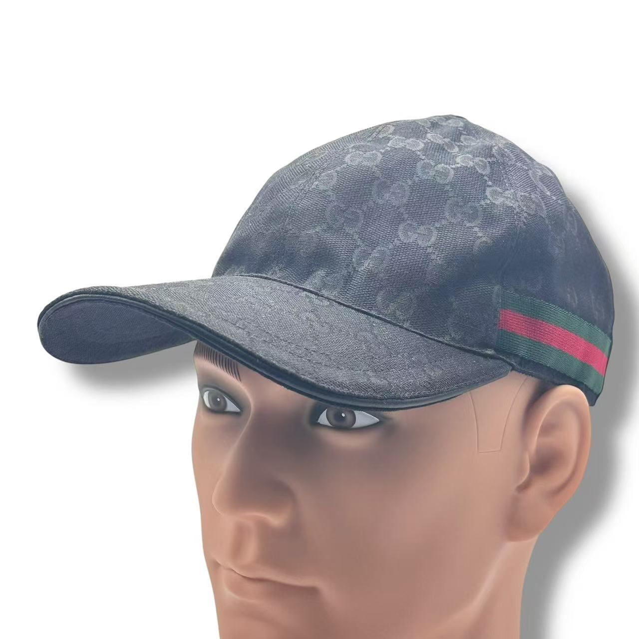 Gucci Hat Baseball Cap GG Canvas with Web Stripe Black