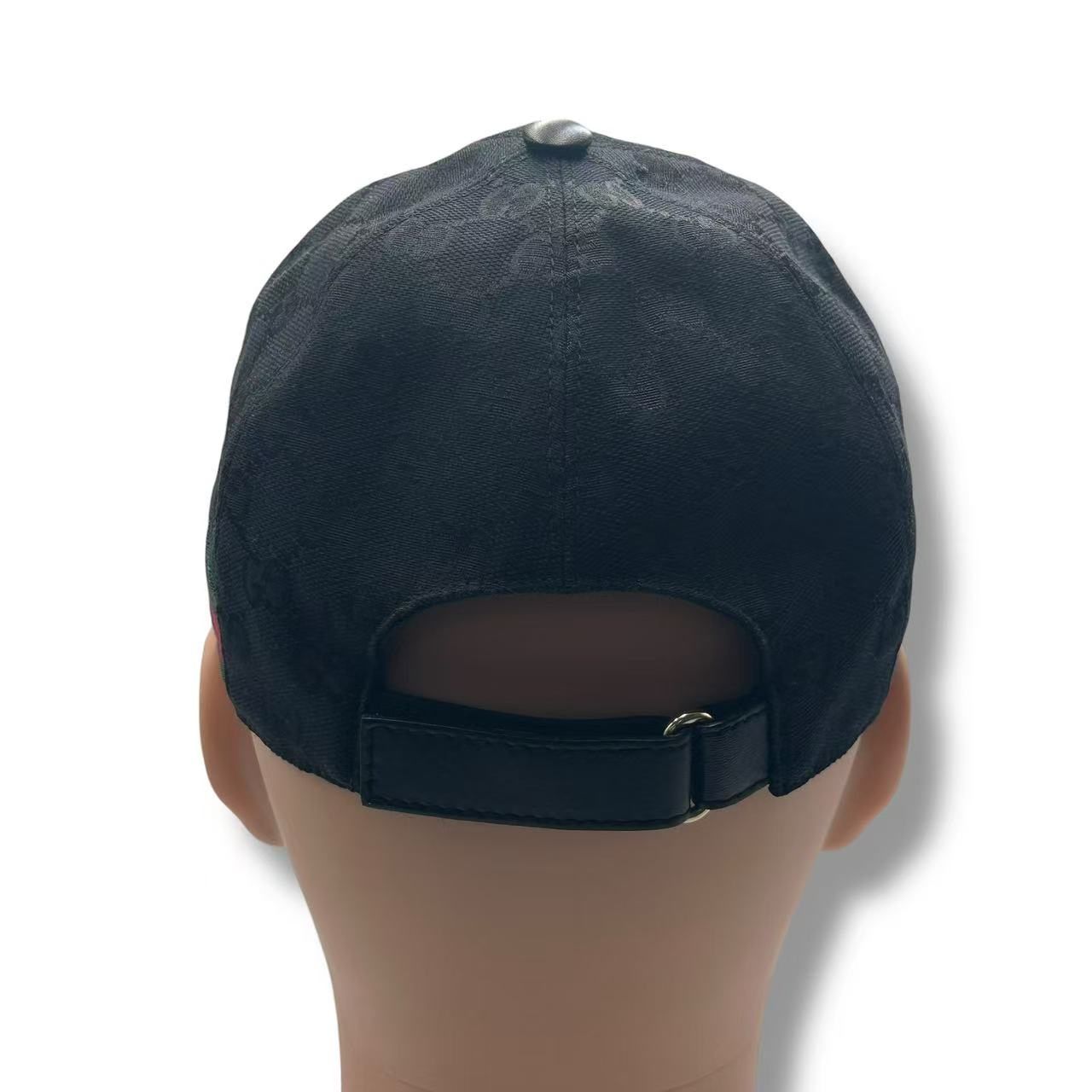 Gucci Hat Baseball Cap GG Canvas with Web Stripe Black — view 2