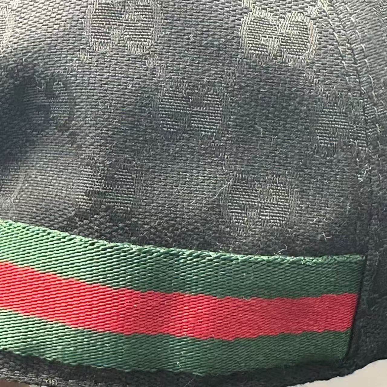 Gucci Hat Baseball Cap GG Canvas with Web Stripe Black — view 6